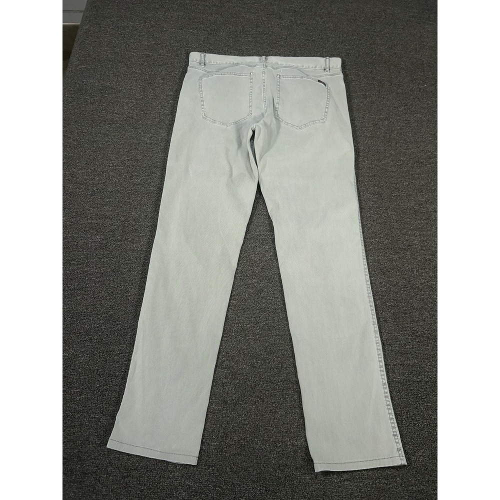 Faherty Stretch Terry‎ 5 Pocket Pants Men 35x31 Gray Slim Comfort Casual Preppy - Picture 3 of 8